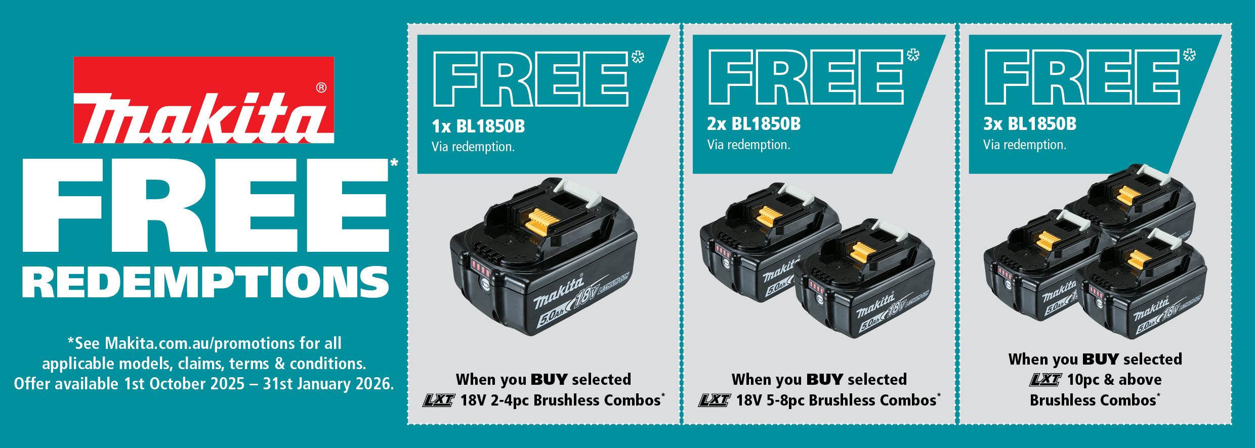 MAKITA FREE REDEMPTIONS | OCT 2025 - JAN 2026
