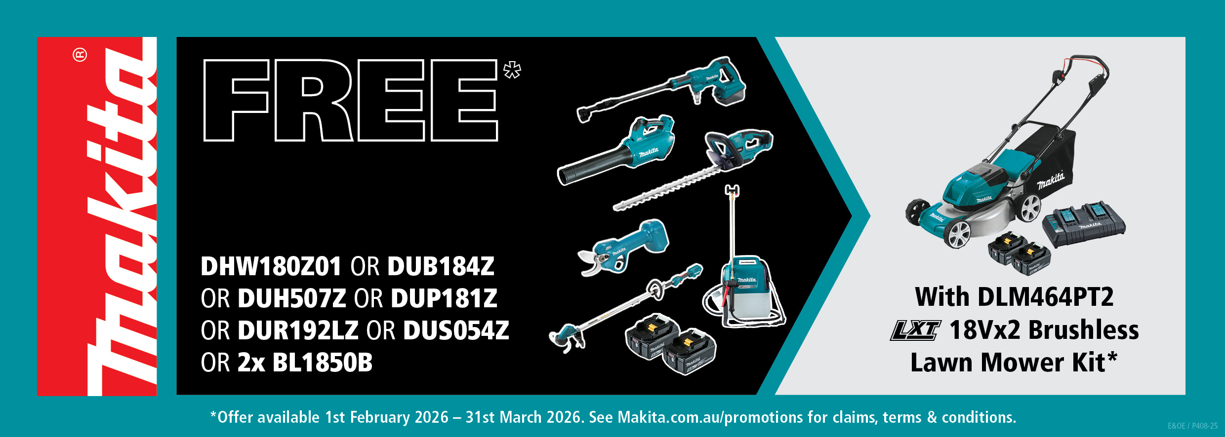 MAKITA POWER UP, LOAD UP. FREE GEAR REDEMPTION | FEB - MAR 2026