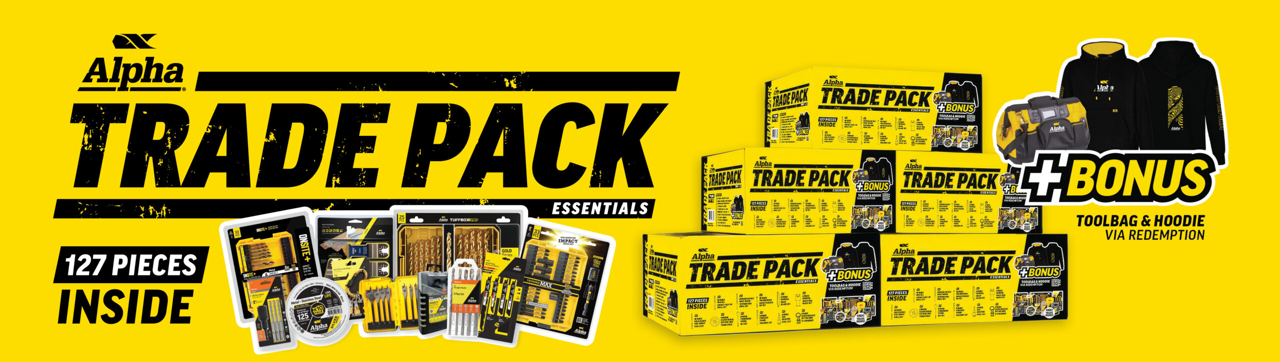 ALPHA TRADE PACK ESSENTIALS + BONUS TOOLBAG & HOODIE